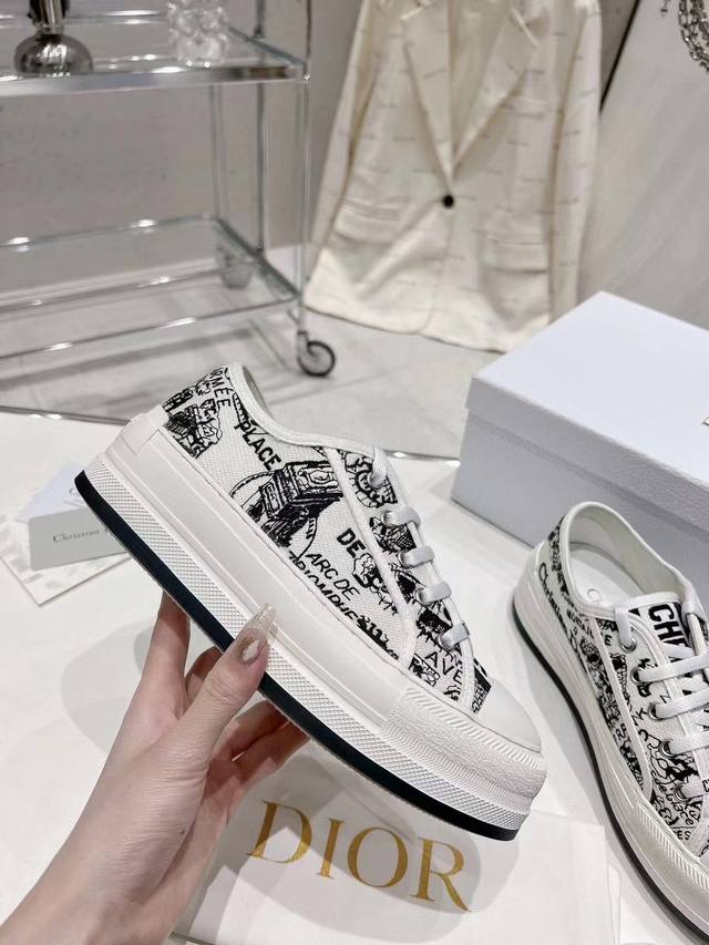 P Direct Sales Dior 2025 Walk N Dior Embroidered Mid-Calf Casual Shoes Now Avail