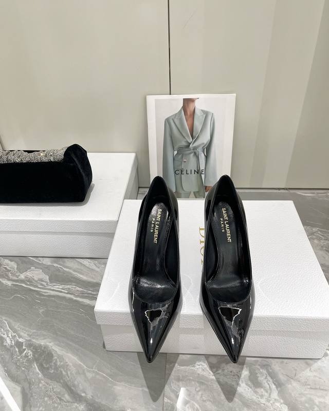 P Direct Sales Ysl Saint Laurent Fashionable Logo Heeled Shoes New Arrival Only