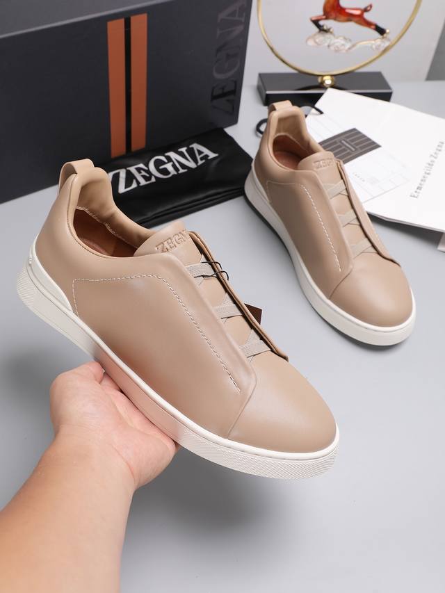 Zegna Zegna Low-Top Series New Arrival, Featuring Premium Leather That Interpret