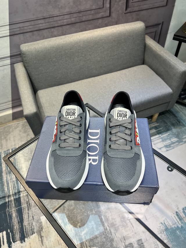 Dior Best-Selling Men's Shoes, Imported Mesh Fabric, Genuine Inner Lining, Origi