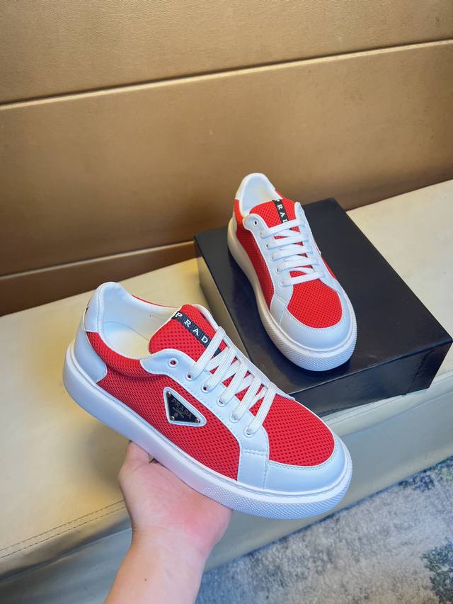 Prada - Premium Quality Authentic - Upper: Silk Calf Leather, Brand Canvas Fabri