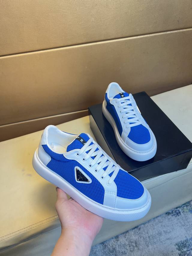 Prada - Premium Quality Authentic - Upper: Silk Calf Leather, Brand Canvas Fabri