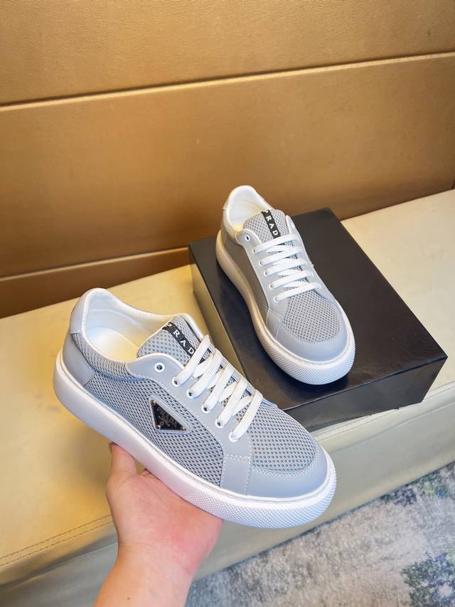 Prada - Premium Quality Authentic - Upper: Silk Calf Leather, Brand Canvas Fabri