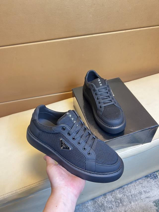 Prada - Premium Quality Authentic - Upper: Silk Calf Leather, Brand Canvas Fabri