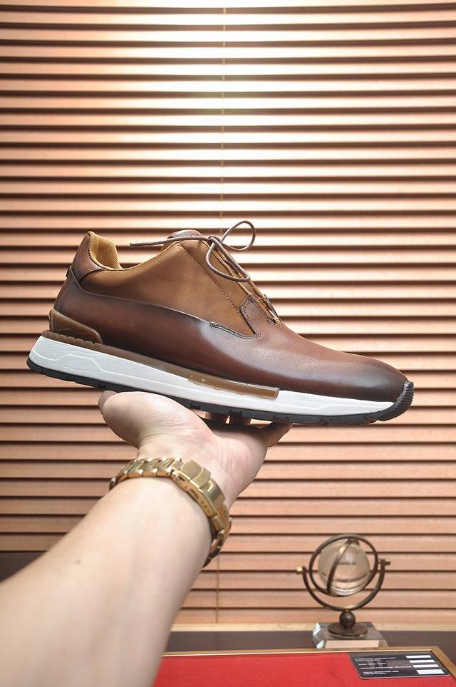 Factory Price P Berlut* Bruiti Men's High-End Leather Shoes Official Latest Rele