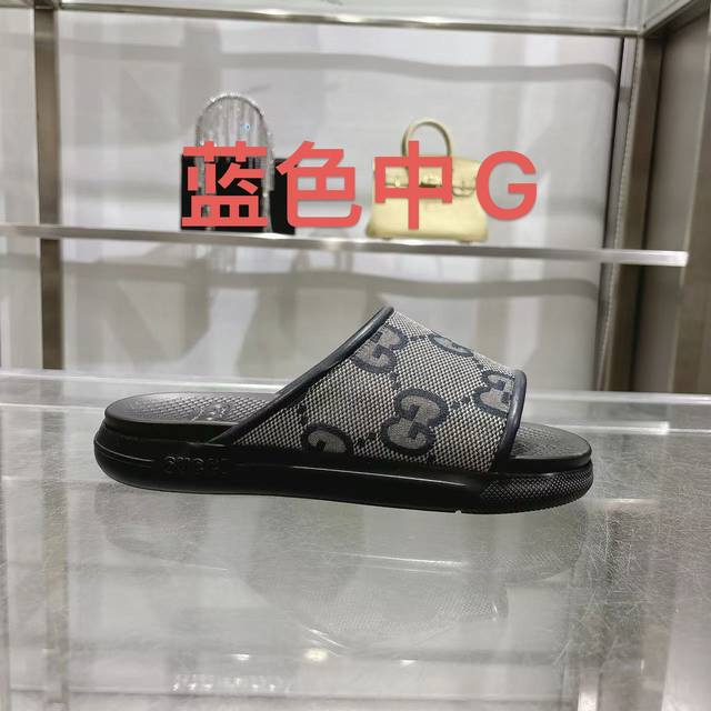 Gucci] Size: 40-46 2025 Gucci Men's New Summer New Men's Slip-On Sandals This It