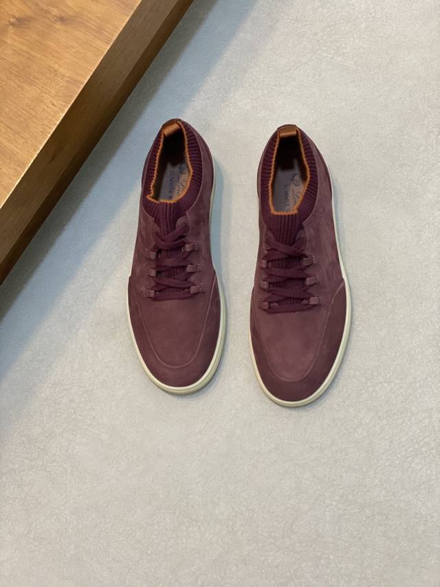 Loro Piana Lp Classic Casual Shoes, Men's Lace-Up Casual Sneakers, High-Quality