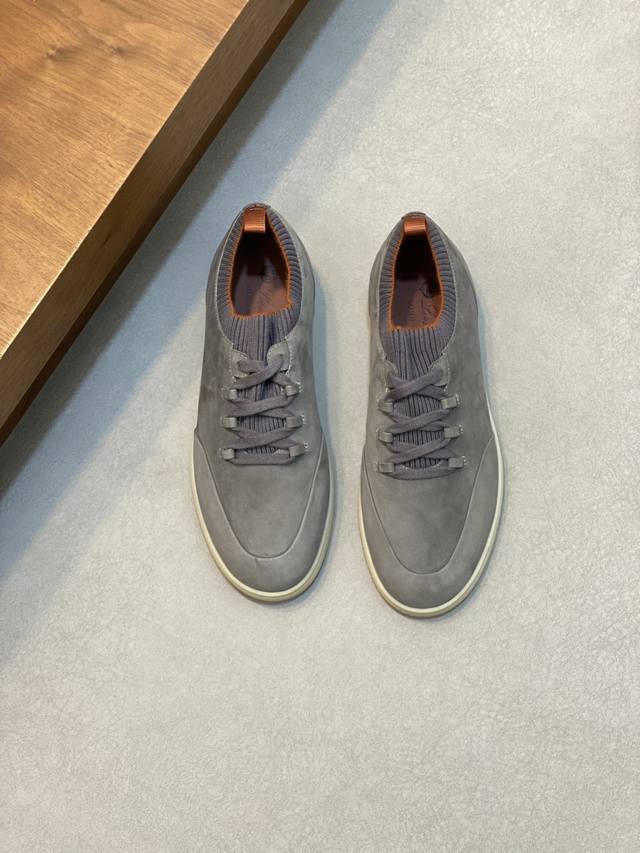 Loro Piana Lp Classic Casual Shoes, Men's Lace-Up Casual Sneakers, High-Quality
