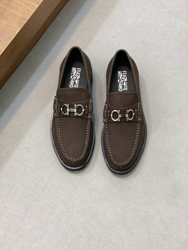 Ferragamo Men's Leather Shoes, High Quality, Top-Tier Premium Goods, Upper Made