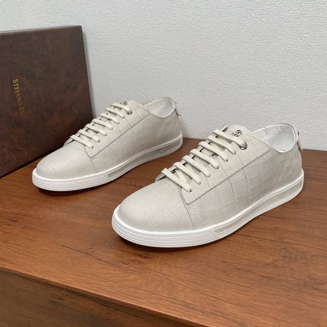 Stefano Ricci Men's New Leather Casual Sports Board Shoes From An Italian Luxury