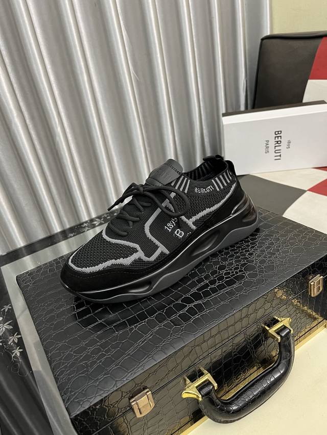 Factory Price: Berlui Bruiti Hand-Brushed Casual Leather Shoes, Imported Special