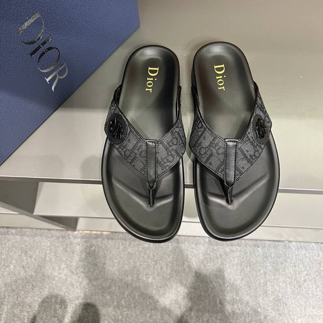 Size 38-45 Dior H-Town Series Oblique Thick-Soled Slippers Sandals Original Purc