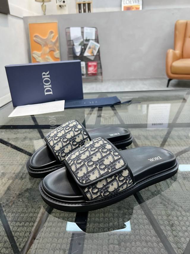 Size 38-45 Dior High-End Premium Luxury Slippers, 1:1 High-End Quality, Casual,