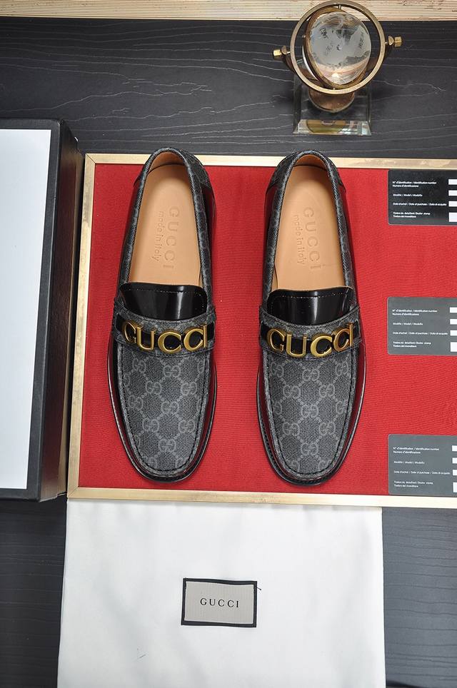 Factory Price P Italian Top Luxury Men's Shoe Giant Gucci Gucci Full Leather Lin