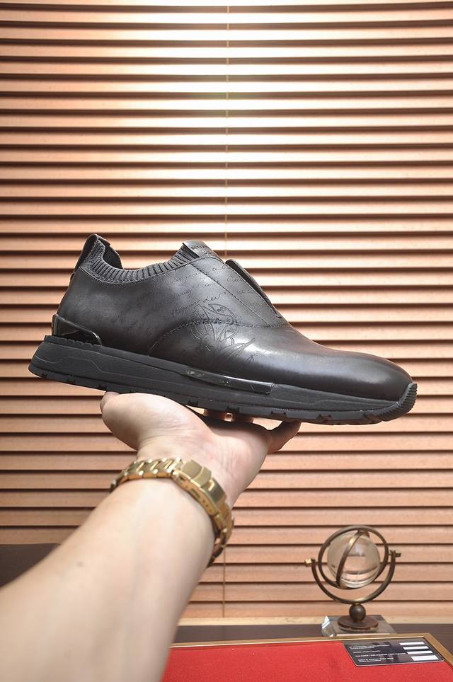 Factory Price P Berlut* Bruiti Men's High-End Leather Shoes Official Latest Rele