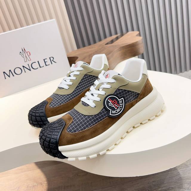 Moncler Men's Lace-Up Casual Sneakers, Featuring Comfortable Slip-Resistant Perf