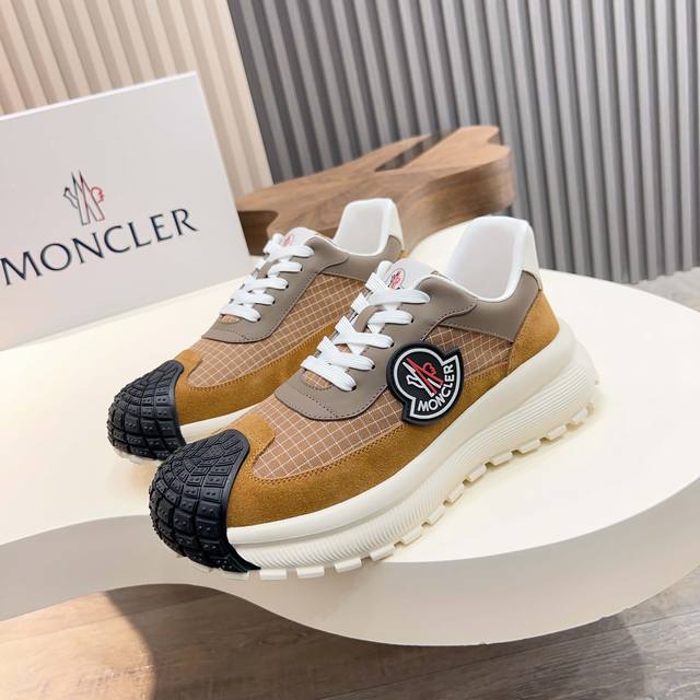 Moncler Men's Lace-Up Casual Sneakers, Featuring Comfortable Slip-Resistant Perf