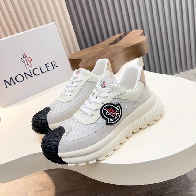 Moncler Men's Lace-Up Casual Sneakers, Featuring Comfortable Slip-Resistant Perf