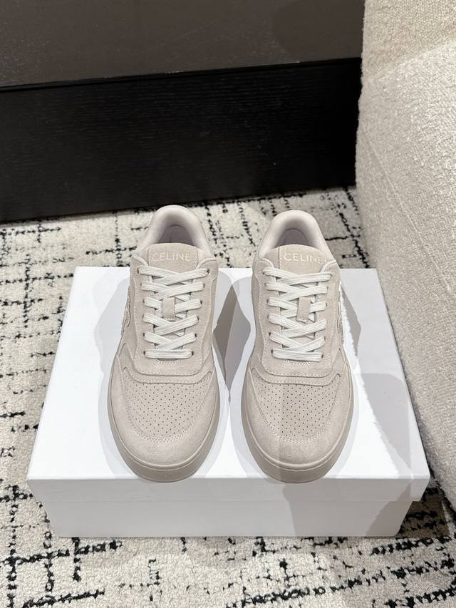 Premium Version Celine 25 Latest Block Series Lace-Up Casual Sneakers Triomphe L