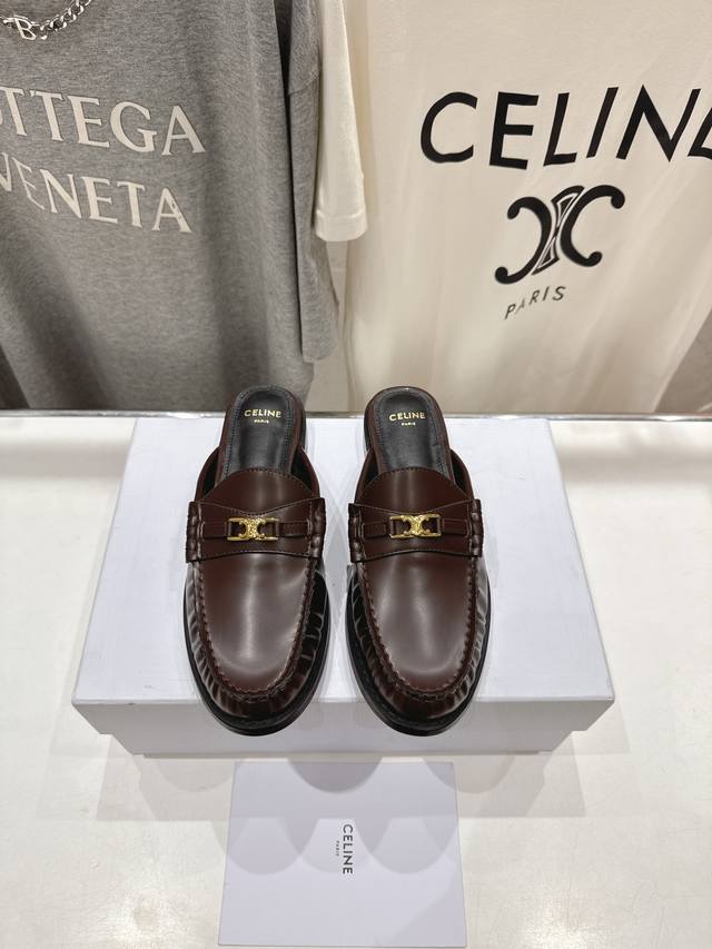 High-Version Factory Release Celine* New Bestselling Flat Half-Covered Loafer Sa