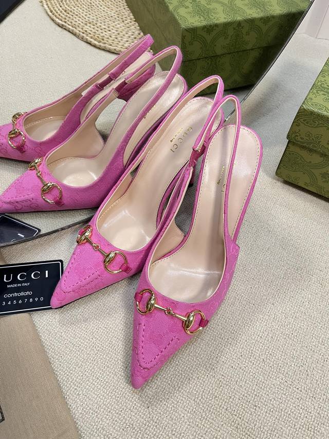 Gucci 24Ss Spring/Summer New Arrival G House Pointed-Toe Horsebit V-Shape Series