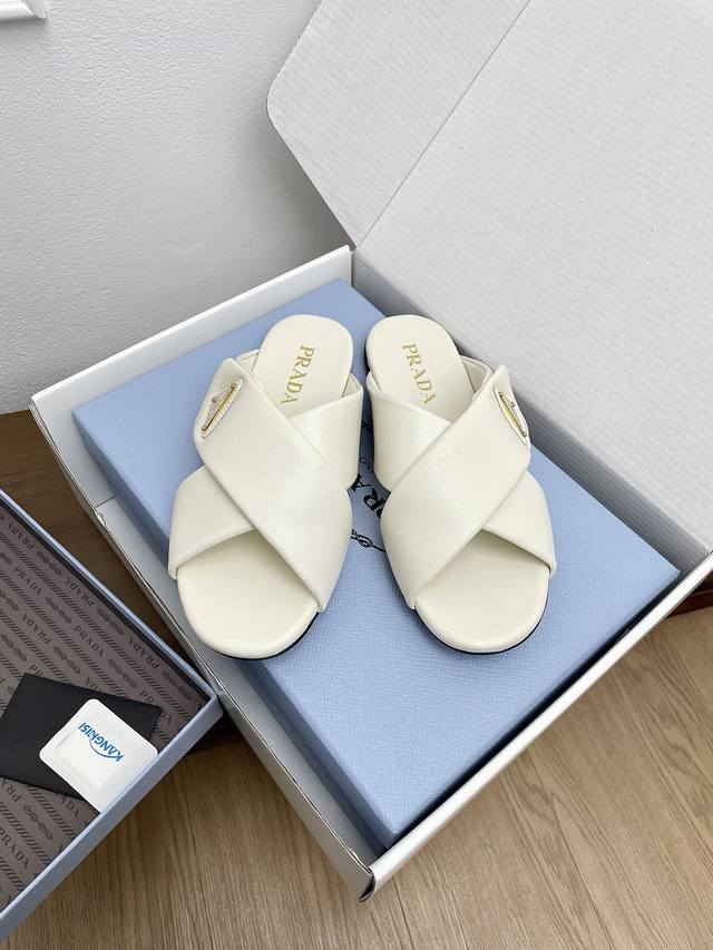 Full Set Packaging With Airplane Box, Prada Cross-Strap Bread-Shaped Shoes 2025