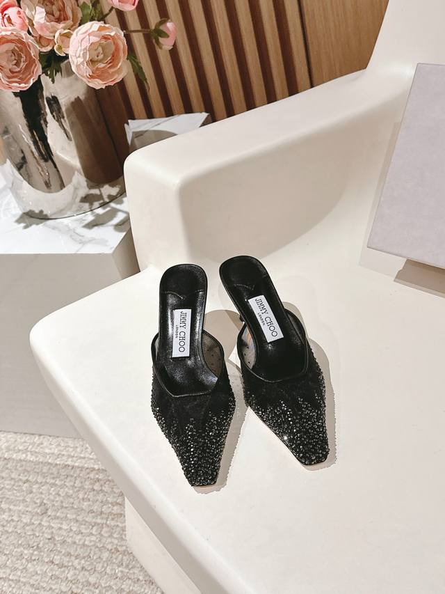 Factory Price P Jimmy Cho* New Water Crystal Mesh Fairy High-Heel Shoes The Wate