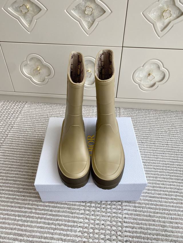 Dior Diorunion Thick-Soled Rain Boots Waterproof Short Boots Top-Quality Craftsm