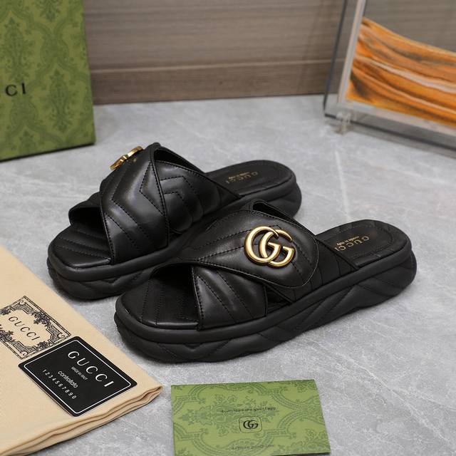 Highest Version Gucci Early Spring Series Gg Diamond Classic Thick-Soled Casual