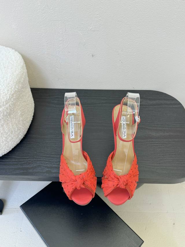 Aquazzura 2025 New Top-Tier Version Pineapple Lady Rhinestone Embellished High-H