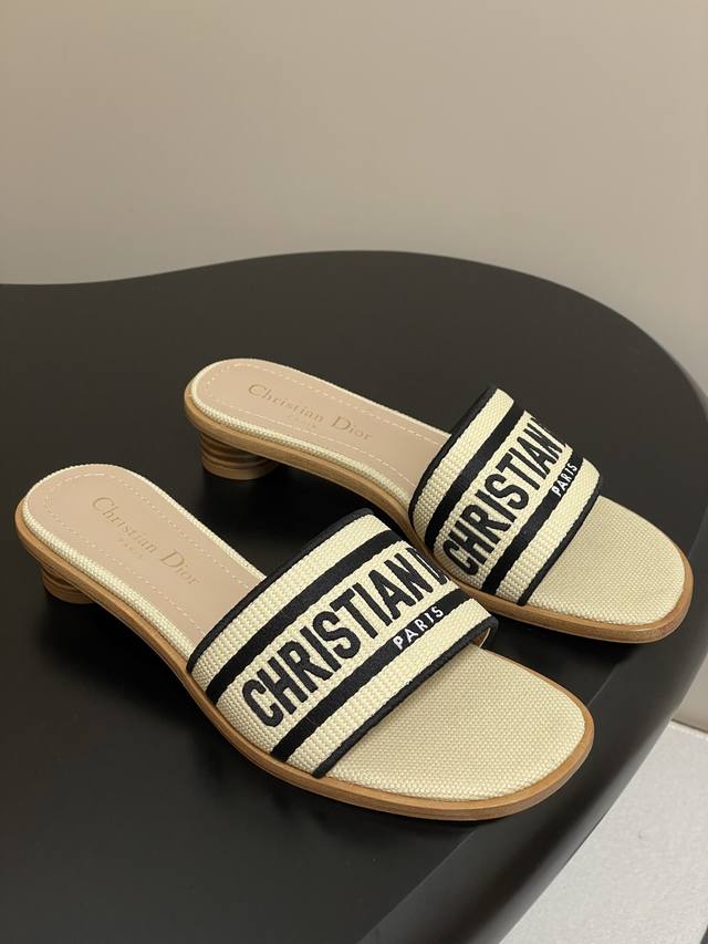 Flat - High Heel - 25Ss Spring/Summer New Arrival Dior Dway Heeled Sandals. Natu