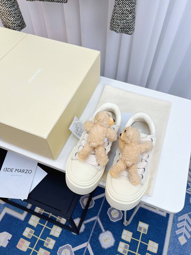 13Demarzo Niche Streetwear Brand 24Ss New Arrival Bear Patch Thick Sole Canvas C