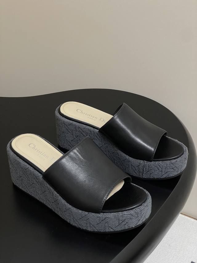 25Ss Spring/Summer New Arrival Dior D-Attitude Wedge Heel Sandals With Cross Str
