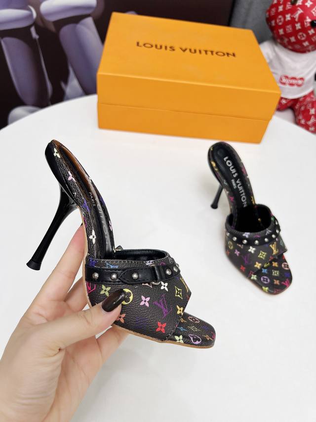 Lv Louis Vuitton New Denim Cat-Heel Slippers 2025 Summer Must-Have For Goddesses