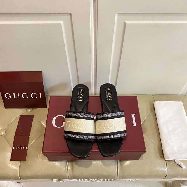 Factory Price P, Gucci New-Style Slippers, Premium Version, Original Fabric Uppe