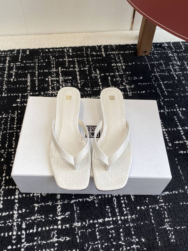 Premium Grade Toteme 25Ss Thong Sandals One-Step Slip-On Shoes Swedish Niche Bra