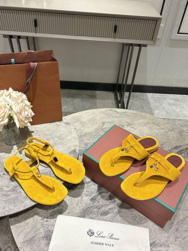 Sandals, Loro Piana Classic Bestseller, Lp Premium Version. British-Style Toe-Po