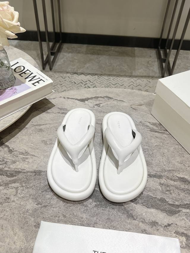 The Row New Style Thong Sandals Woven Bread-Style Sandals Soft Soles And A Blend