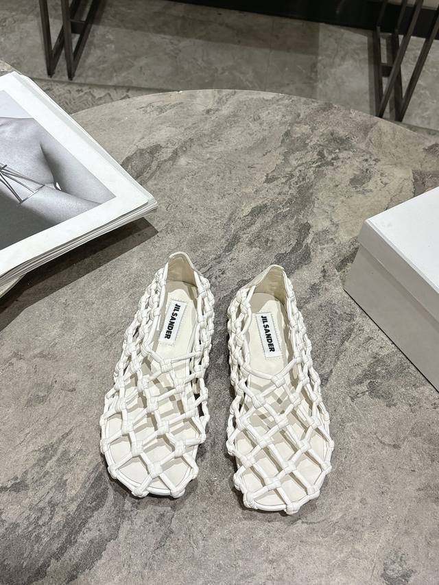 Jil Sander 25Ss Spring/Summer Woven Rope Knot Open-Toe Shoes. Eye-Catching Desig