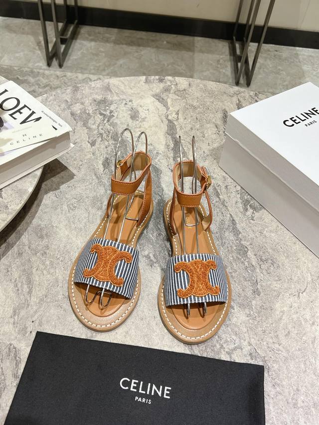 Celine Spring/Summer Latest Retro Arc De Triomphe Fashionable Sandals Perfect Fo