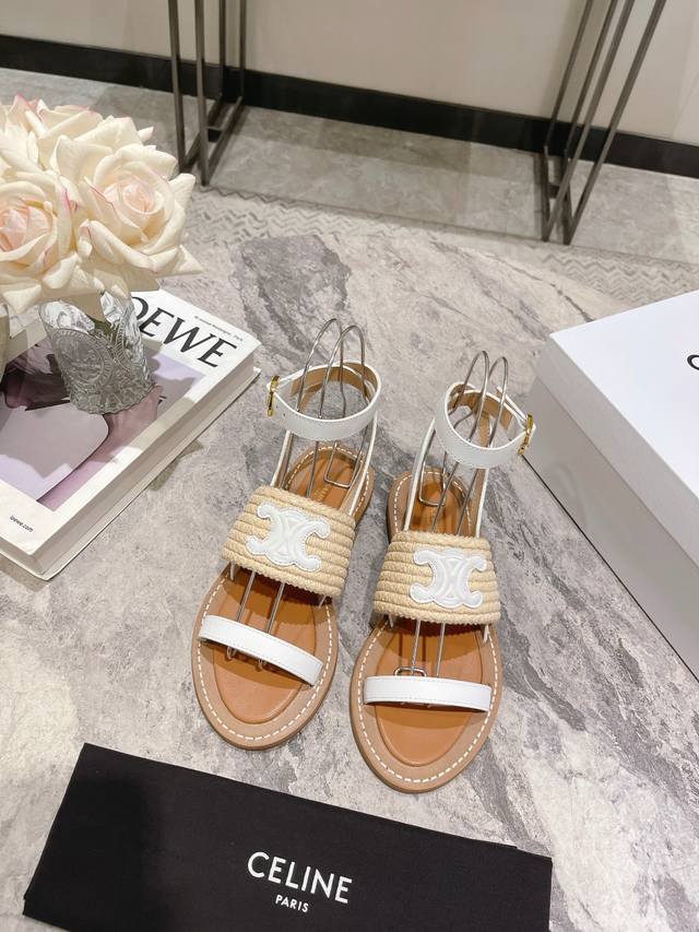 Celine Spring/Summer Latest Retro Arc De Triomphe Fashionable Sandals, Perfect F