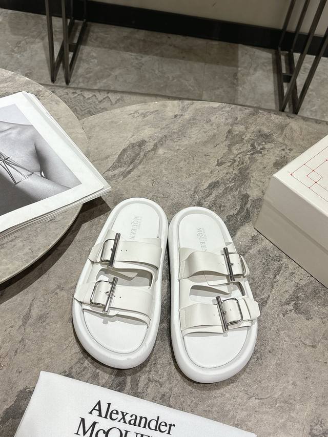 Women's/Men's 10 Alexander Mcqueen Retro Oversized Bag-Style Slippers, Thick-Sol