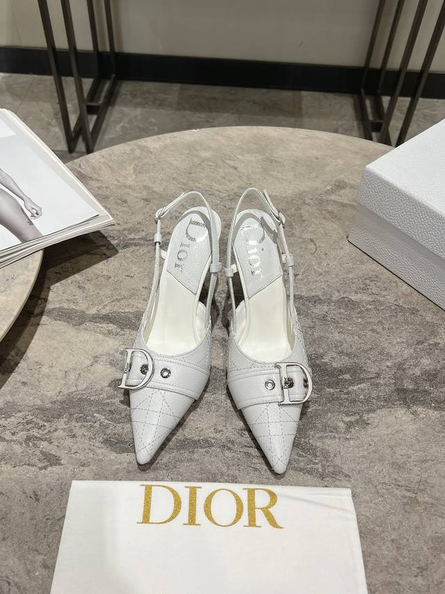 Dior Early Spring New Arrival Pointed-Toe Mule Sandals With Cd Logo High-Heel Sa