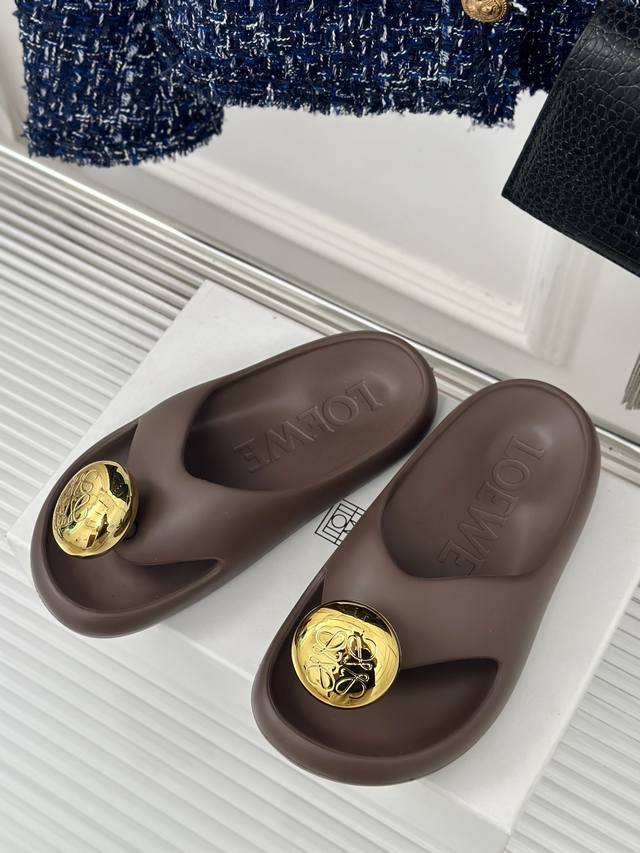 Loewe Latest Model Ease Bubble Toe Beach Flip-Flops High-Volume Style Original M