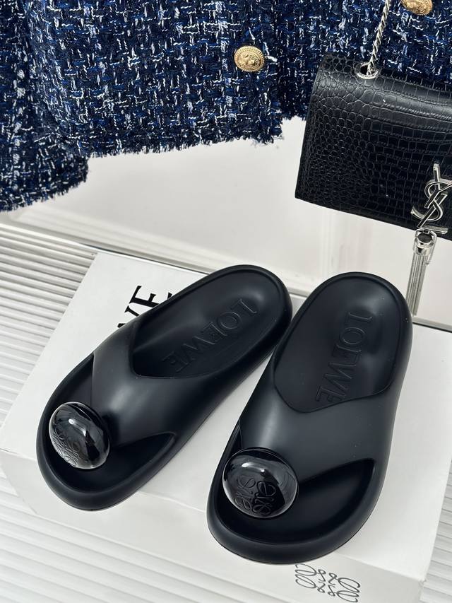 Loewe Latest Model Ease Bubble Toe Beach Flip-Flops High-Volume Style Original P