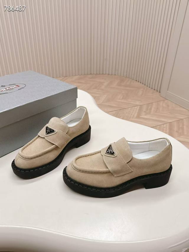 Couple's Edition 224 Prad Slip-On Chunky-Soled Loafers Prada's New Release, This
