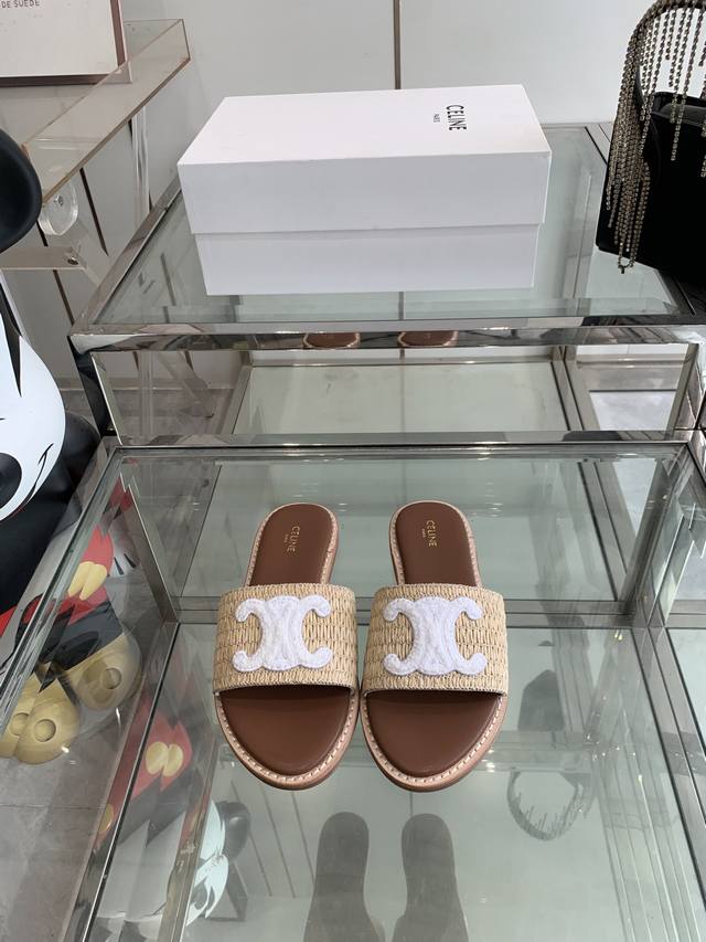 Celine Spring/Summer New Arrival Arc De Triomphe Retro Roman Sandals And Slipper
