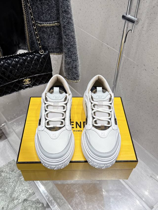 Top-Tier Version Men's Fendi 2025 Spring/Summer New-Arrival Thick-Soled Sneakers