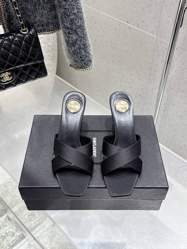 Saint Laurent Ysl New High-Heel Sandals Original Last Top-Quality Shoe Upper: Im