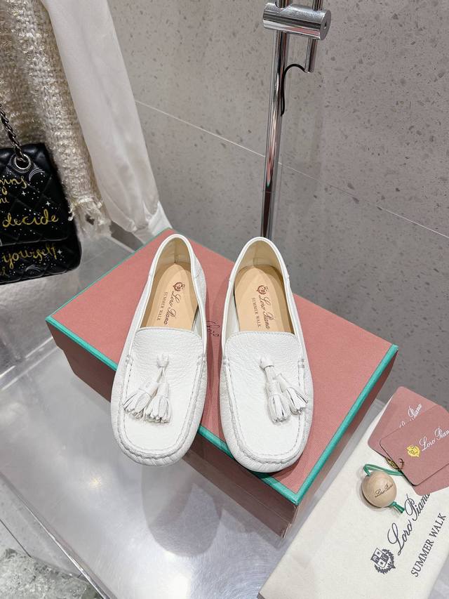 Loro Piana* Lp Nuoyou Pianyaya New Fringe Bean Shoes, Slip-On Loafers, Simple An